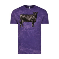 Cloud Purple black angus cow Vintage Tee - LillyAllenDesigns