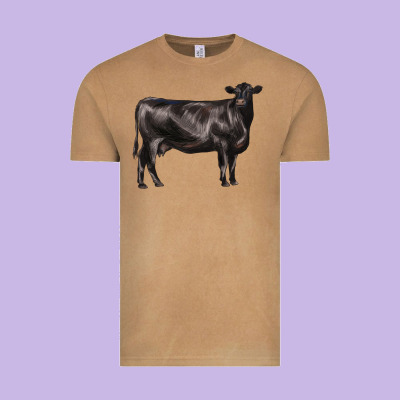 Black Angus Cow Vintage Tee Designed By Lillyallendesigns