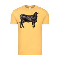 Vintage Mustard black angus cow Vintage Tee - LillyAllenDesigns