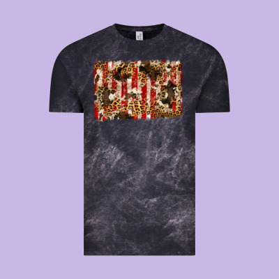 America, Cowhide, Leopard Backgraund Vintage Tee Designed By Jahusdesignshop
