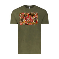 Vintage Olive america, cowhide, leopard backgraund Vintage Tee - JahusDesignShop