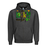 Charcoal Heather One lucky auntie St. Patrick's Zipper Hoodie - OliviaCreatesArt