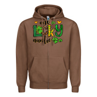Chestnut One lucky auntie St. Patrick's Zipper Hoodie - OliviaCreatesArt