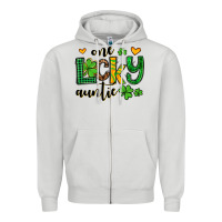 Dove Grey One lucky auntie St. Patrick's Zipper Hoodie - OliviaCreatesArt
