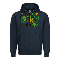 Navy One lucky auntie St. Patrick's Zipper Hoodie - OliviaCreatesArt