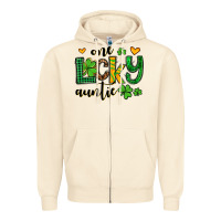 Sandshell One lucky auntie St. Patrick's Zipper Hoodie - OliviaCreatesArt