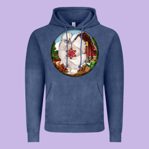 Silkie Chicken Christmas Vintage Hoodie Designed By Lillyallendesigns