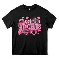 Black nobody fights alone cancer Heavy Core Tee - MaliasSmallBusiness