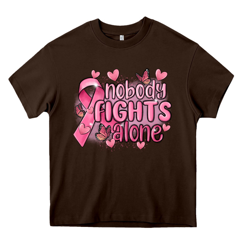 Nobody Fights Alone Cancer Heavy Core Tee by MaliasSmallBusiness | Teevron