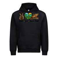 Black Peace Love Brown Trout Urban Hoodie - LillyAllenDesigns