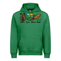 Emerald Peace Love Brown Trout Urban Hoodie - LillyAllenDesigns