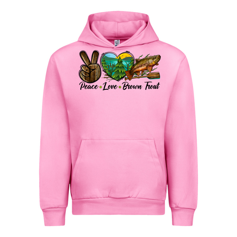 Peace Love Brown Trout Urban Hoodie by LillyAllenDesigns | Teevron