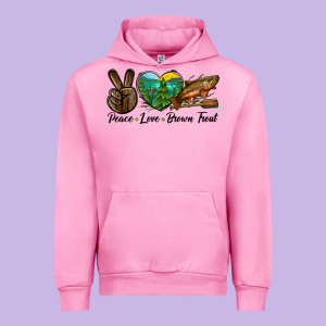 Peace Love Brown Trout Urban Hoodie Designed By Lillyallendesigns