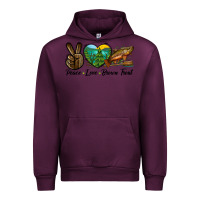 Mauve Wine Peace Love Brown Trout Urban Hoodie - LillyAllenDesigns