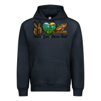 Navy Peace Love Brown Trout Urban Hoodie - LillyAllenDesigns