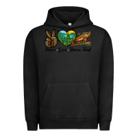 Pigment Black Peace Love Brown Trout Urban Hoodie - LillyAllenDesigns