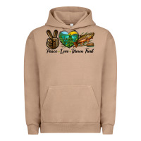 Pigment Burro Peace Love Brown Trout Urban Hoodie - LillyAllenDesigns