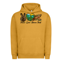 Pigment Peanut Butter Peace Love Brown Trout Urban Hoodie - LillyAllenDesigns