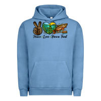 Pigment Pebble Blue Peace Love Brown Trout Urban Hoodie - LillyAllenDesigns