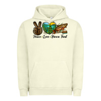 Pigment Pistachio Peace Love Brown Trout Urban Hoodie - LillyAllenDesigns