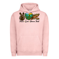 Pigment Salmon Peace Love Brown Trout Urban Hoodie - LillyAllenDesigns