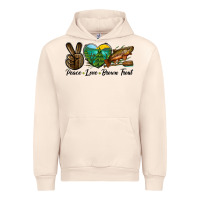 Sandshell Peace Love Brown Trout Urban Hoodie - LillyAllenDesigns
