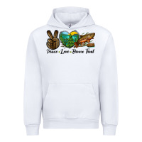 White Peace Love Brown Trout Urban Hoodie - LillyAllenDesigns