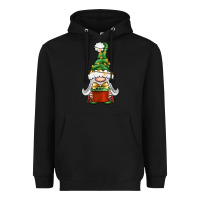 Black Christmas Gnome With Gift Heavyweight Hoodie - BundleAndBundleShop