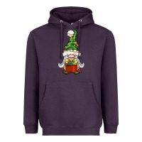 Plum Christmas Gnome With Gift Heavyweight Hoodie - BundleAndBundleShop