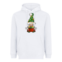 White Christmas Gnome With Gift Heavyweight Hoodie - BundleAndBundleShop