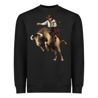 Black Cowboy bull rodeo Heavyweight Sweatshirt - HowdyJamesFarm