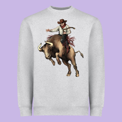 Cowboy Bull Rodeo Heavyweight Sweatshirt Designed By Howdyjamesfarm