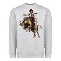Heather Grey Cowboy bull rodeo Heavyweight Sweatshirt - HowdyJamesFarm