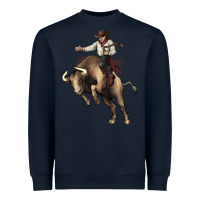 Navy Cowboy bull rodeo Heavyweight Sweatshirt - HowdyJamesFarm
