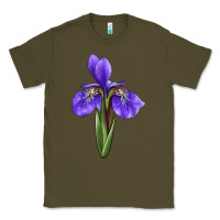 Army Green Iris Flower Classic Tee - LillyAllenDesigns