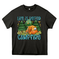 Asphalt life is better by the camp fire Heavy Core Tee - MaliasSmallBusiness