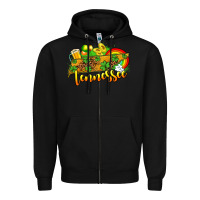 Black St. Patrick's Tennessee map Zipper Hoodie - OliviaCreatesArt