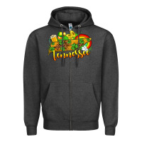Charcoal Heather St. Patrick's Tennessee map Zipper Hoodie - OliviaCreatesArt