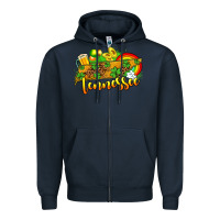 Navy St. Patrick's Tennessee map Zipper Hoodie - OliviaCreatesArt
