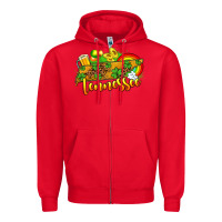 Red St. Patrick's Tennessee map Zipper Hoodie - OliviaCreatesArt