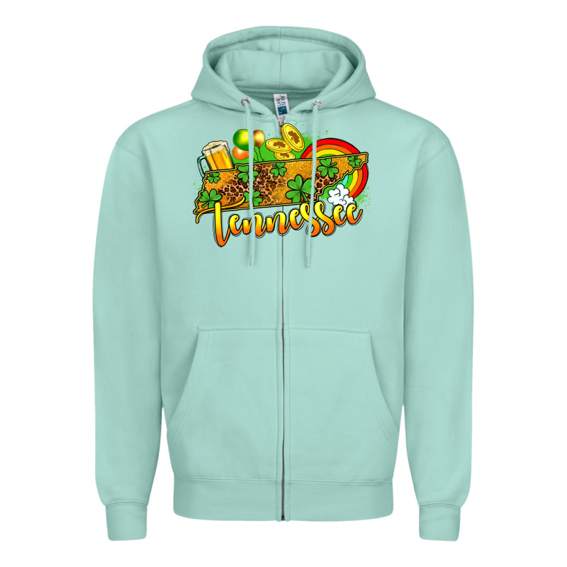 St. Patrick's Tennessee Map Zipper Hoodie by OliviaCreatesArt | Teevron