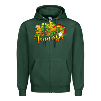 Sports Green St. Patrick's Tennessee map Zipper Hoodie - OliviaCreatesArt