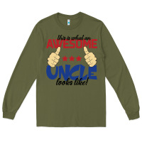 Army Green Awesome uncle Long Sleeve Tee - Bettercallsaul