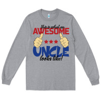 Heather Grey Awesome uncle Long Sleeve Tee - Bettercallsaul