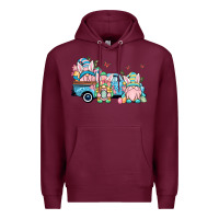 Burgundy Easter gnomes truck Premium Hoodie - OliviaCreatesArt