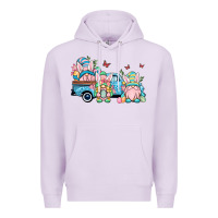 Lilac Easter gnomes truck Premium Hoodie - OliviaCreatesArt