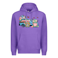 Purple Easter gnomes truck Premium Hoodie - OliviaCreatesArt