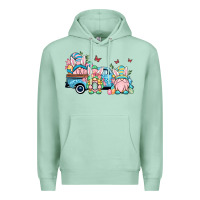 Seafoam Easter gnomes truck Premium Hoodie - OliviaCreatesArt