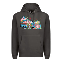 Smoke Easter gnomes truck Premium Hoodie - OliviaCreatesArt