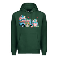 Sports Green Easter gnomes truck Premium Hoodie - OliviaCreatesArt